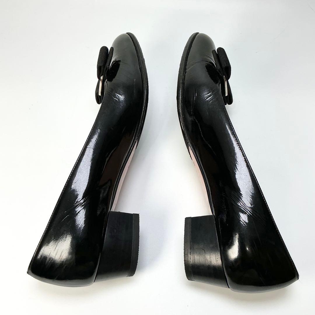FERRAGAMO 　パンプス　ヴァラリボン　パテントレザー　ブラック　7