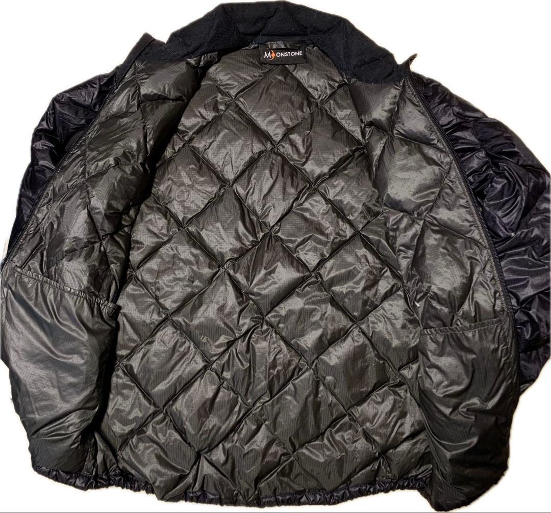 90s MOONSTONE ダイヤキルティング ブラックダウンジャケット S