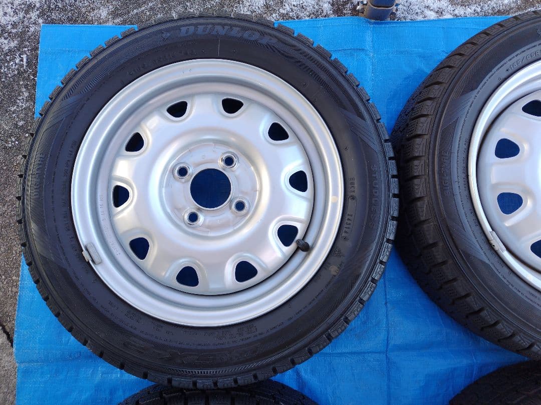 165/65R14【1/2】スタッドレスタイヤ、スチールホイール付、2本分割