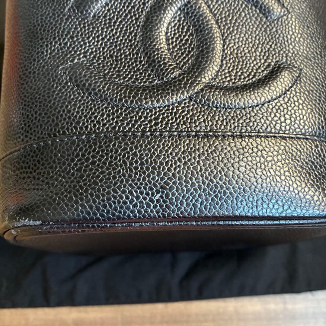 CHANEL キャビアスキン　バニティバッグ　ココマーク　ブラック