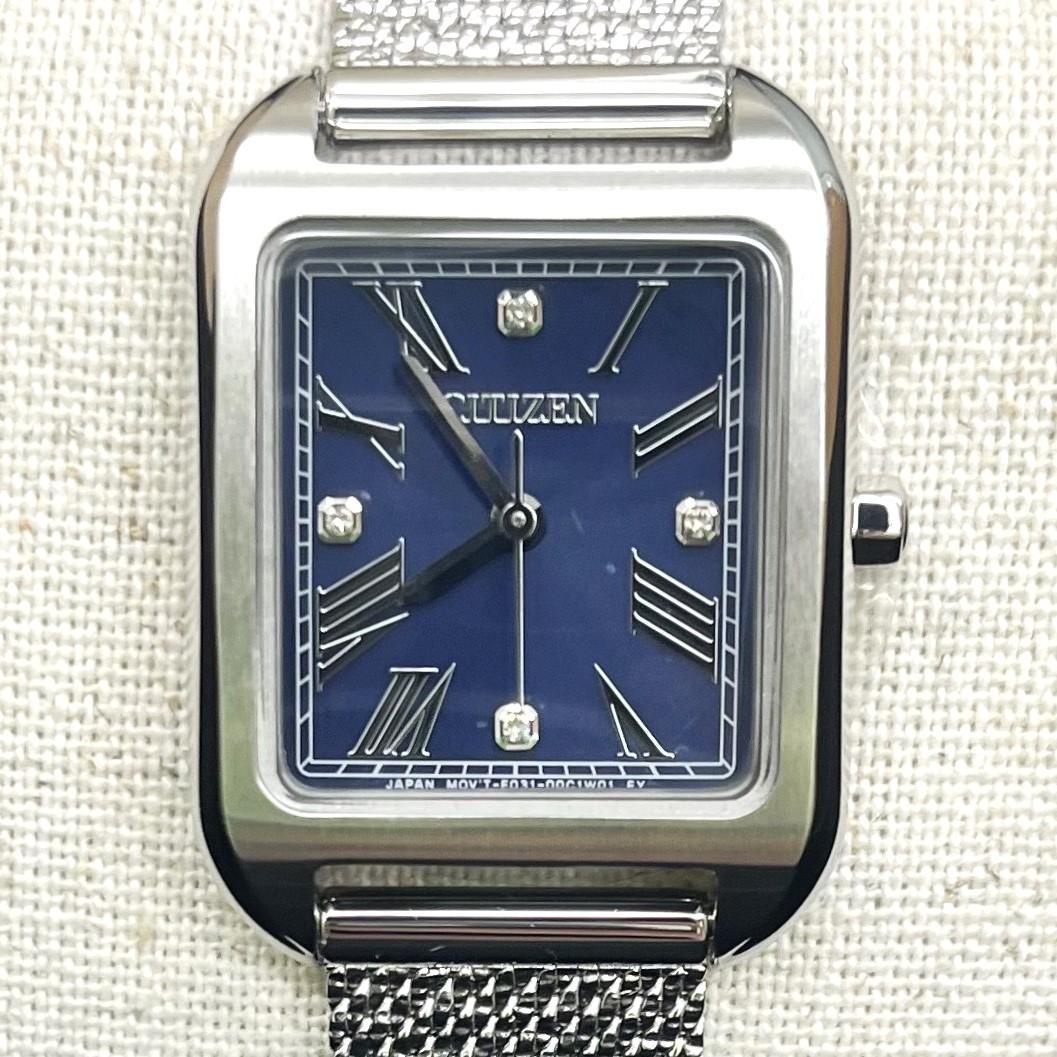 ★未使用 CITIZEN シチズン エコドライブ E031 4Pダイヤ ソーラー