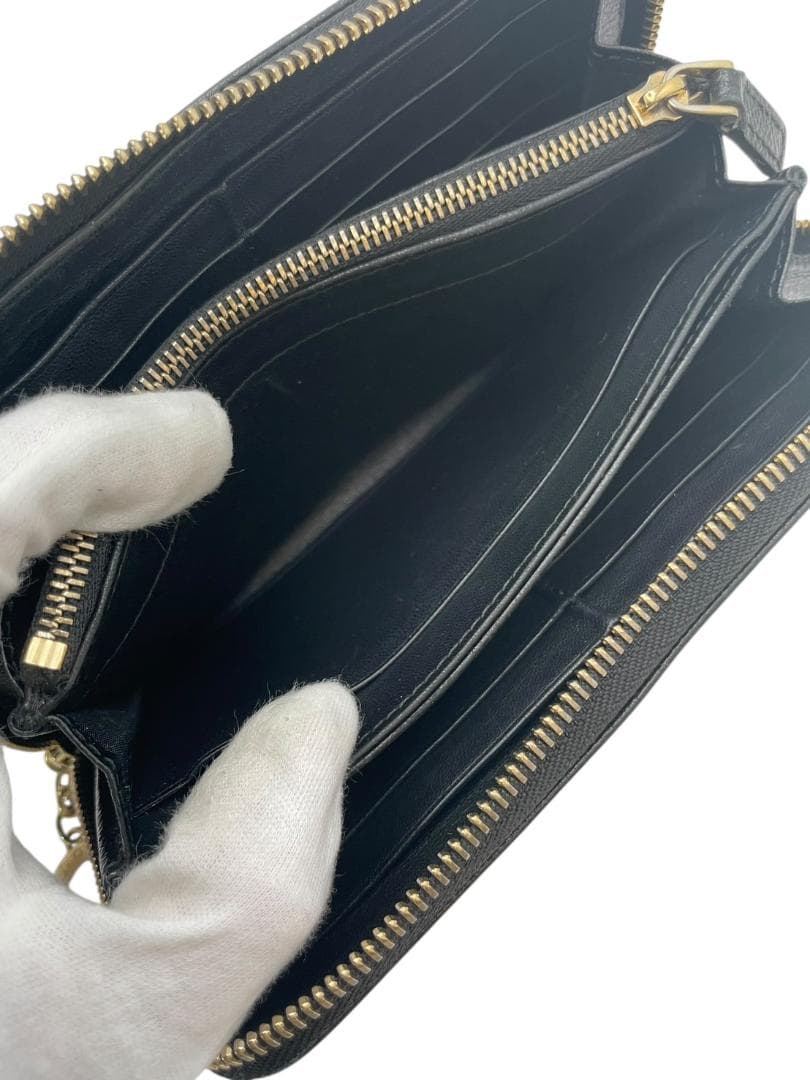 【美品】 BVLGARI ブルガリ 長財布 ビーゼロワン サフィアーノ ブラック