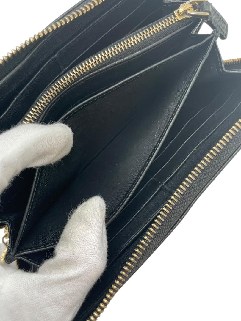 【美品】 BVLGARI ブルガリ 長財布 ビーゼロワン サフィアーノ ブラック