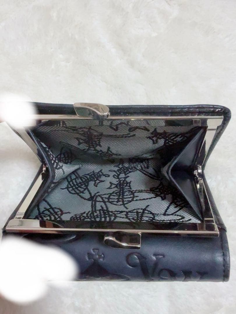 22日発送可 vivienne westwood 三つ折リ財布 　ブラック