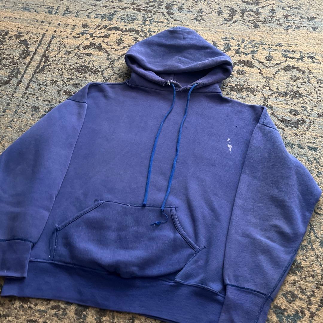 50s 60s スウェット パーカー ネイビー ナス紺 フェード 検 40s