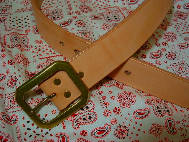 幅45ミリ6ミリ厚ヌメ革ベルトG21バックル 極厚ベルト