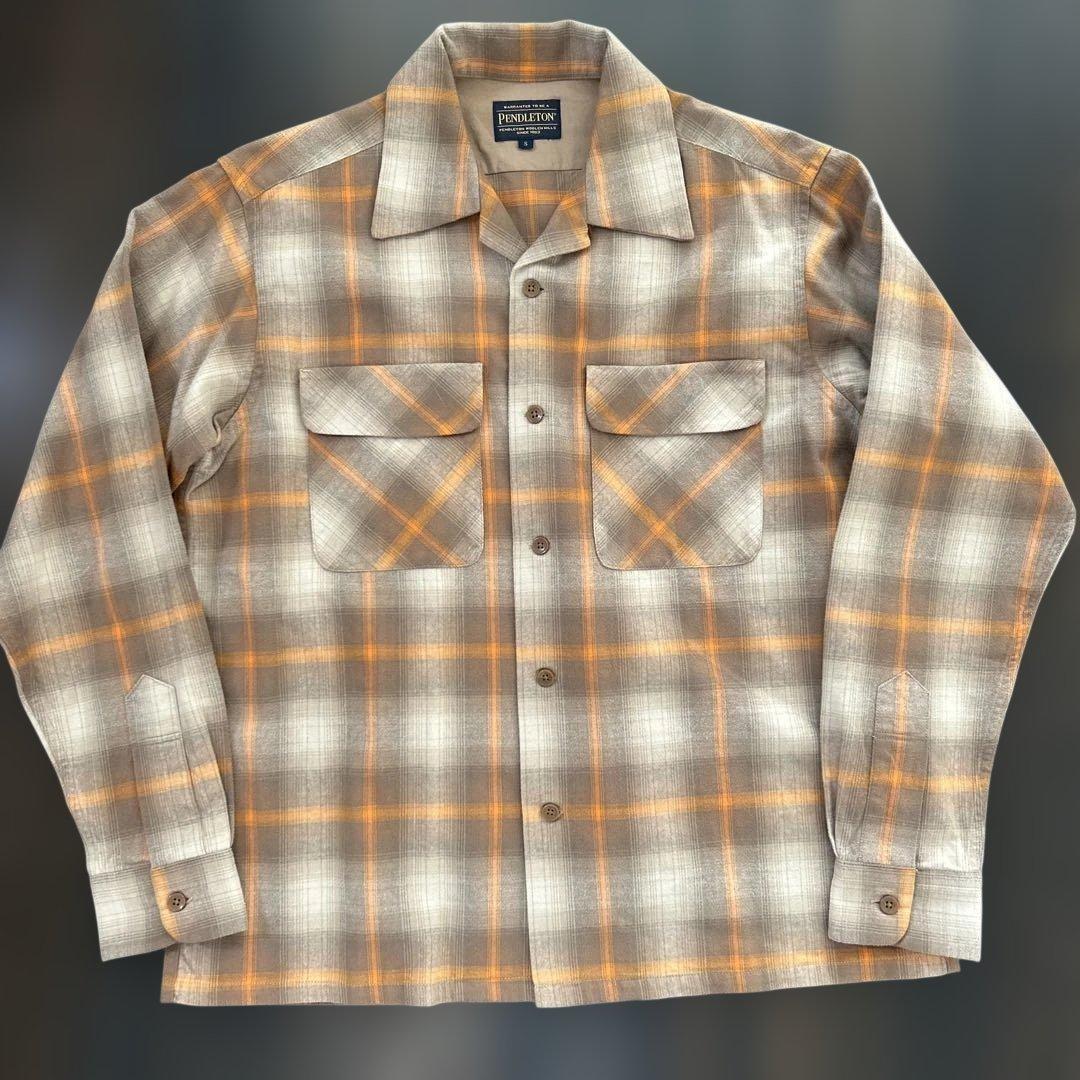 ペンドルトン　ベージュ　ブラウン　オレンジ　オンブレチェック　ボードシャツ