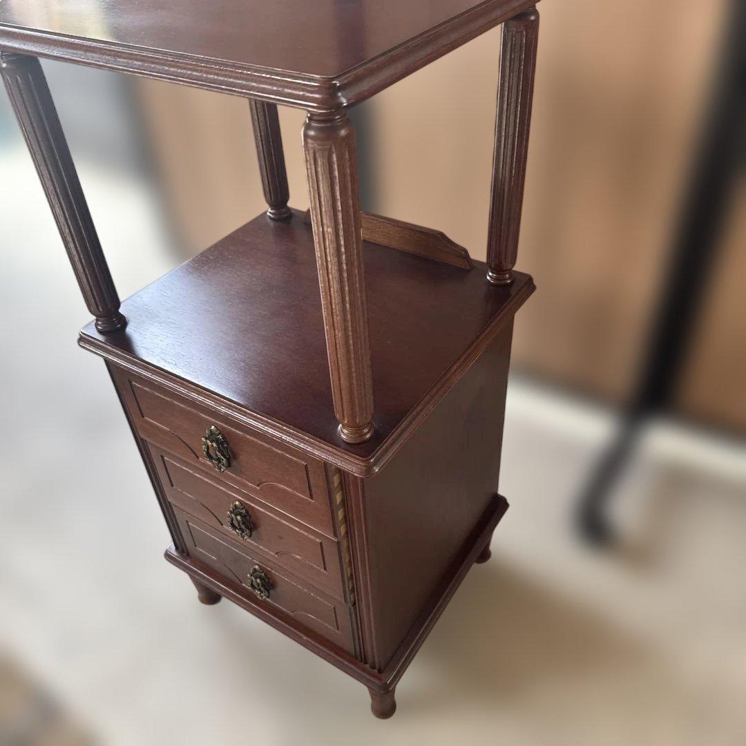 (37) AYANO CRAFT 綾野製作所 木製 キャビネット 電話台 レトロ