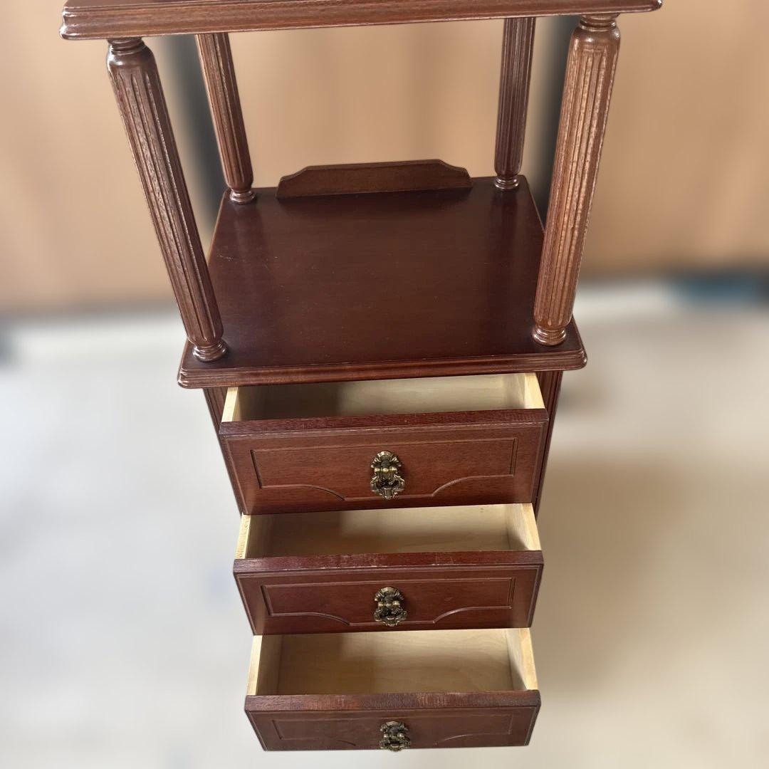 (37) AYANO CRAFT 綾野製作所 木製 キャビネット 電話台 レトロ