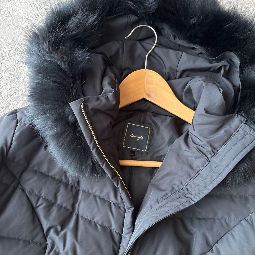 swingle スウィングル ロング ダウンコート 黒 M