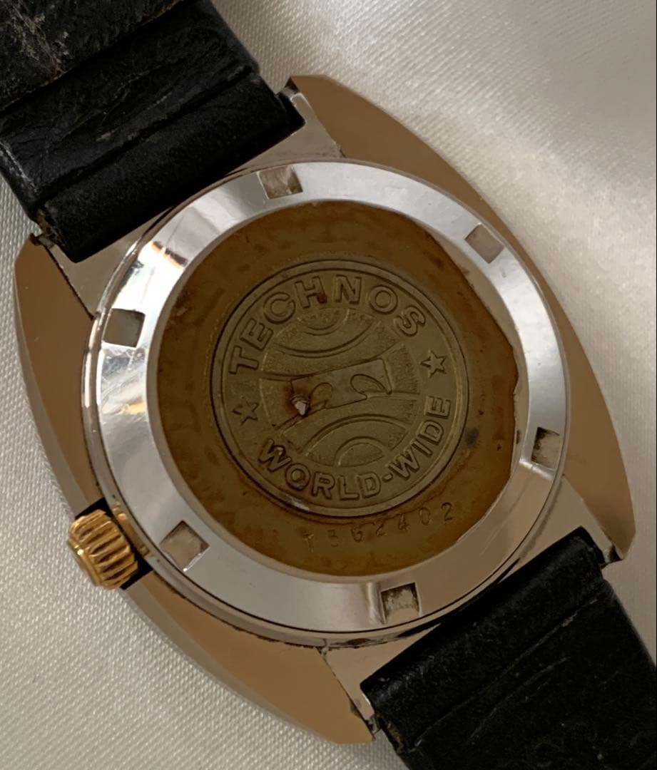 ☆TECHNOS 腕時計 タイガーボラゾン 自動巻 カットガラス 稼働品☆