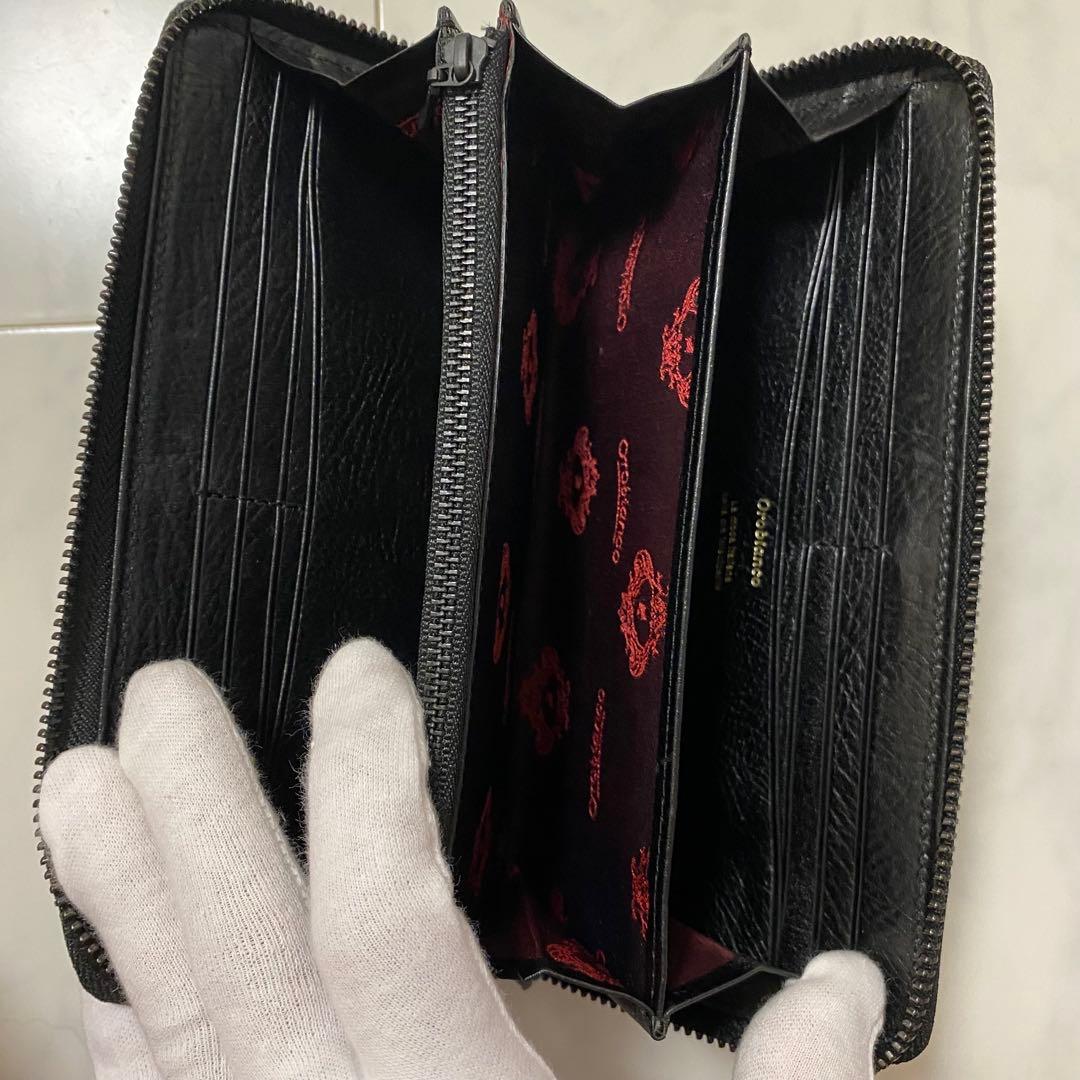 【新品未使用】Orobianco 牛革 ALL BLACK SERIES長財布