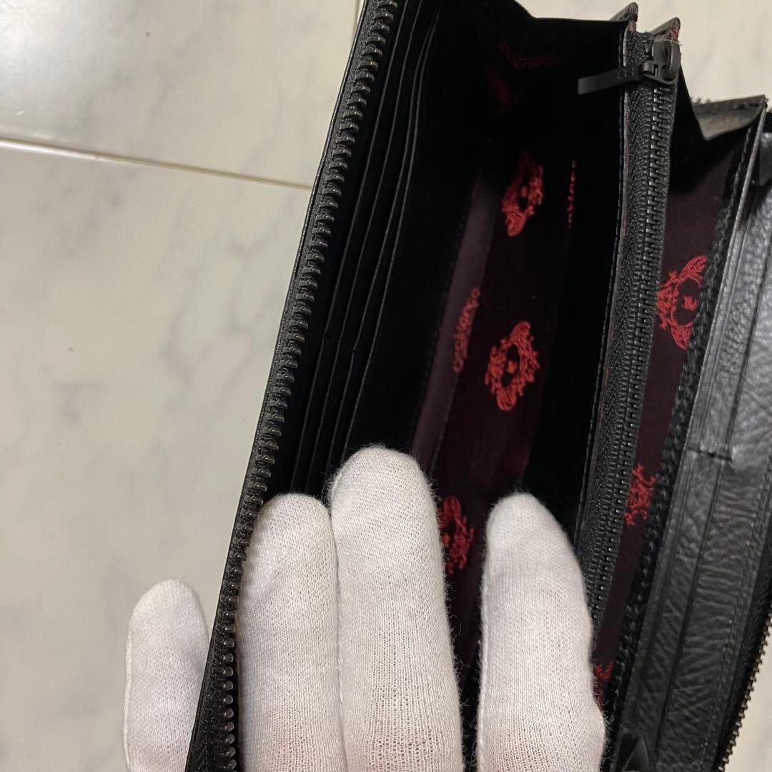 【新品未使用】Orobianco 牛革 ALL BLACK SERIES長財布