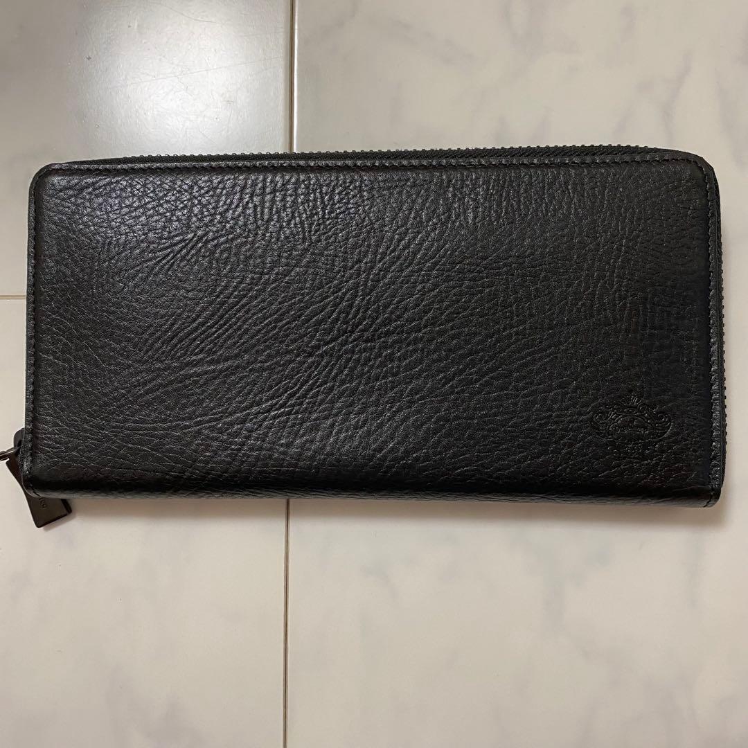 【新品未使用】Orobianco 牛革 ALL BLACK SERIES長財布
