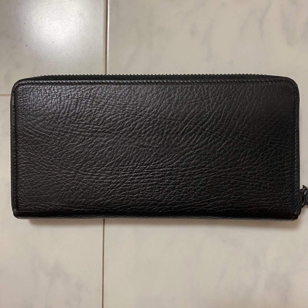 【新品未使用】Orobianco 牛革 ALL BLACK SERIES長財布