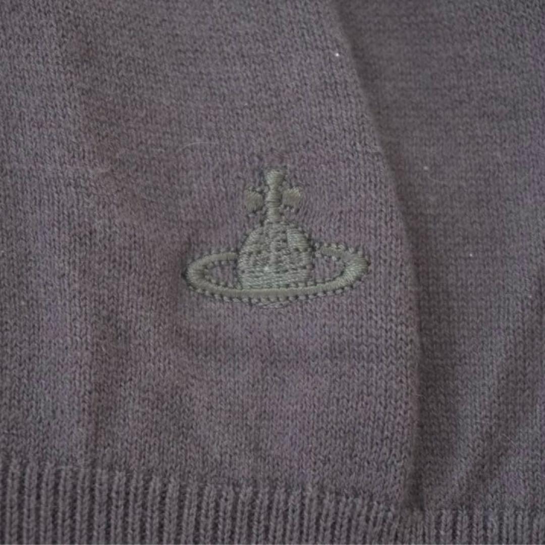 ヴィヴィアン ボウタイニット チェック オーブ刺繍 リボンタイ カーディガン