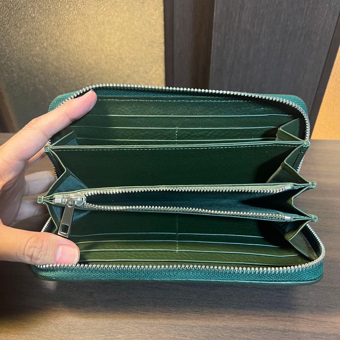 スティングレイ 長財布 エイ ガルーシャ 本革 ラウンドファスナー グリーン 緑