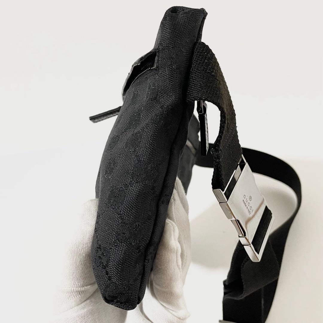 【美品】GUCCI グッチ ウエストポーチ ボディバッグ GGキャンバス×レザー