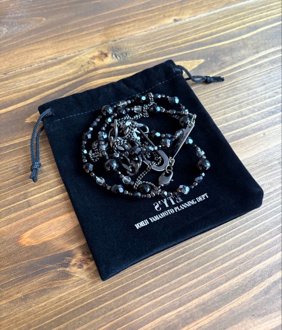 S’YTE オニキス ビーズ チェーン ネックレス ブラック ユニセックス