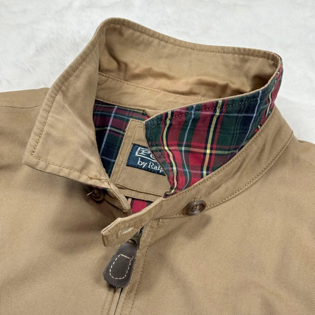 希少 ポロラルフローレン スイングトップ ベージュ XL 裏地チェック ポニー