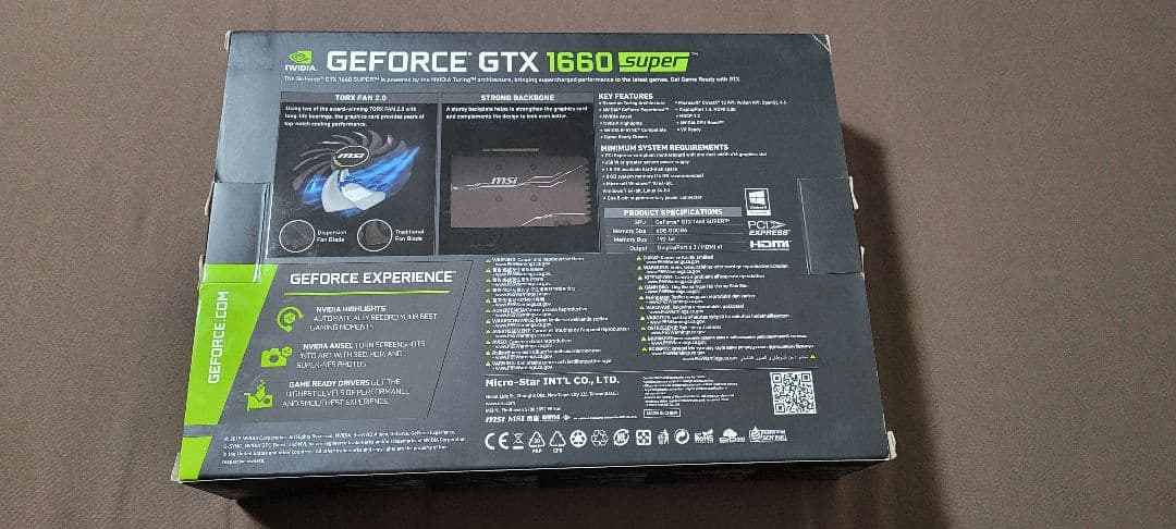 グラフィックボード・グラボ・ビデオカード MSI GTX1660super