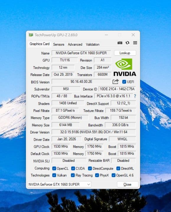 グラフィックボード・グラボ・ビデオカード MSI GTX1660super