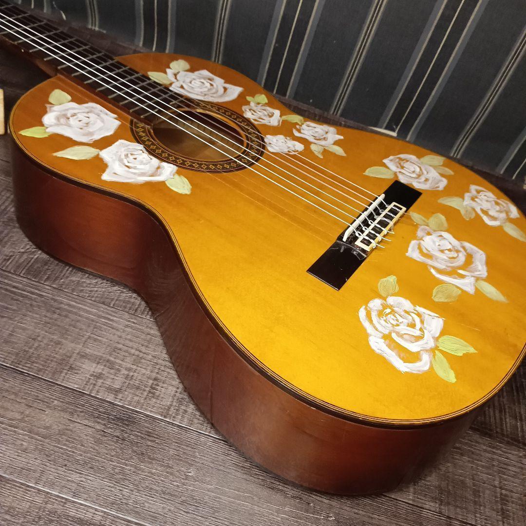 おしゃれペイント 花柄 軽量 女性向け クラシックギター YAMAHA