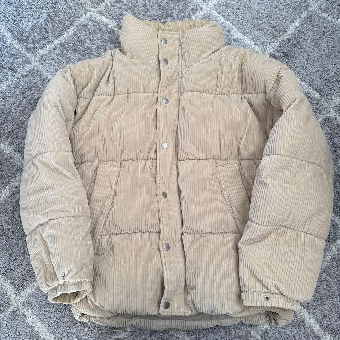 ZARA コーデュロイ ダウンジャケット Lサイズ　ベージュ