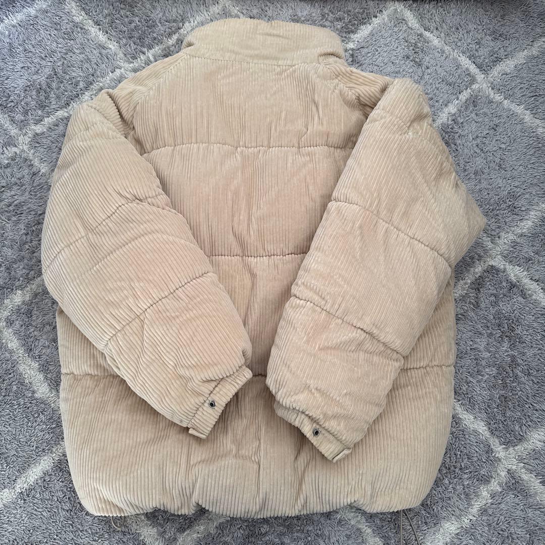 ZARA コーデュロイ ダウンジャケット Lサイズ　ベージュ