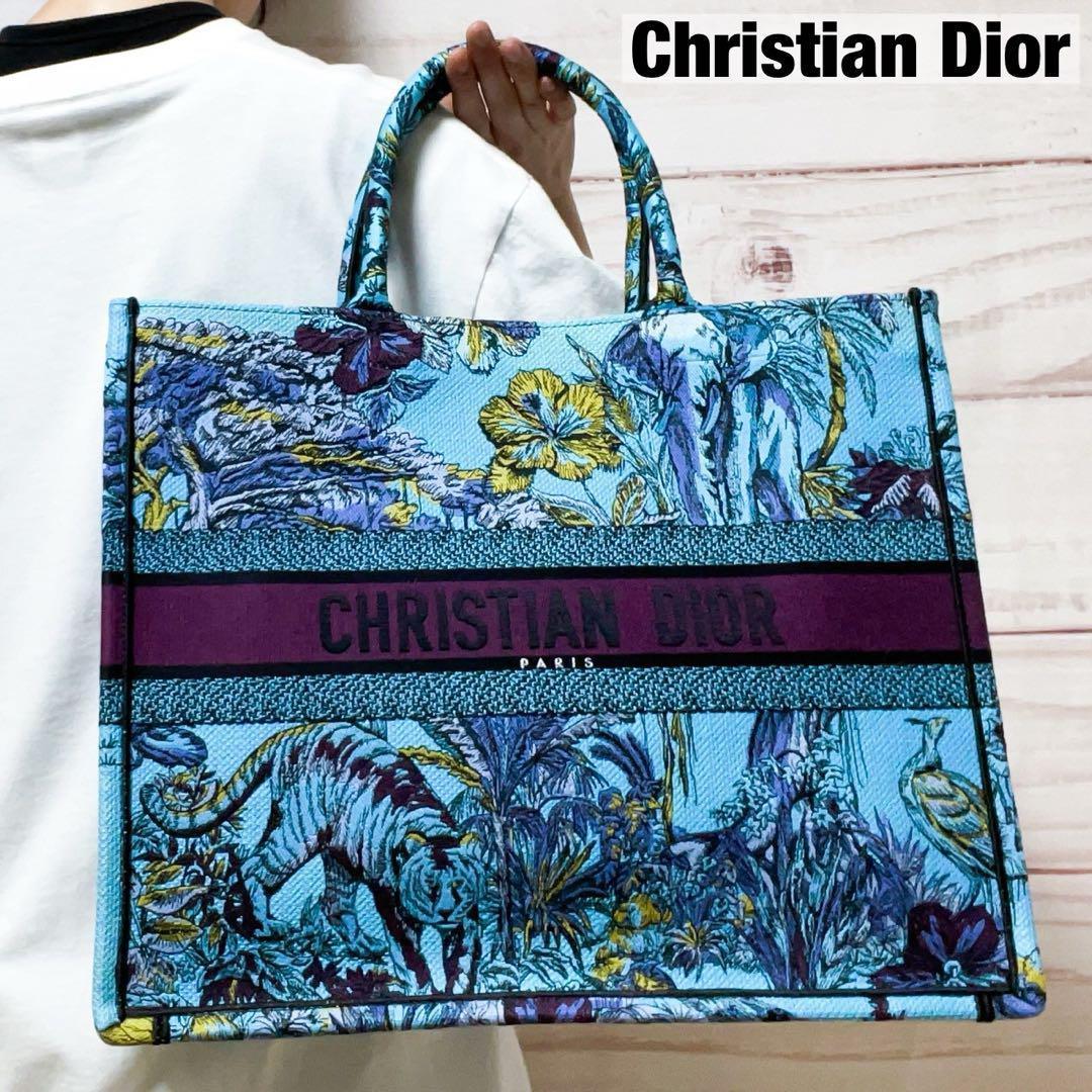 未使用級！希少ブルー！クリスチャン・ディオールブックトートラージトワルドゥジュイ