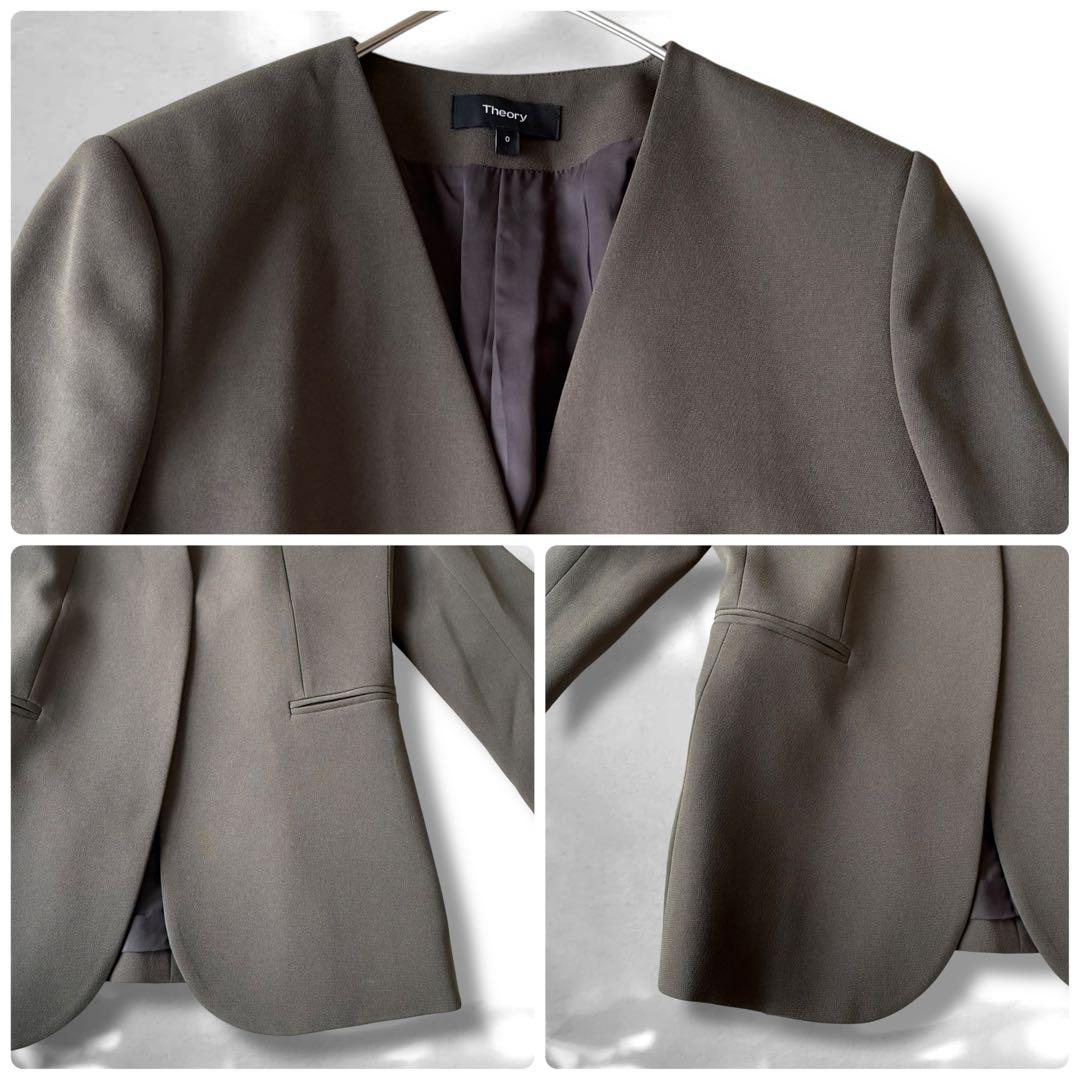 Theory セオリー　SYNTHETIC CREPE パンツスーツ　グリーン