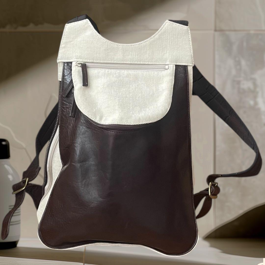 MESSAGE 蔵前街歩き リュック レザー 職人製 日本製 WH/BR