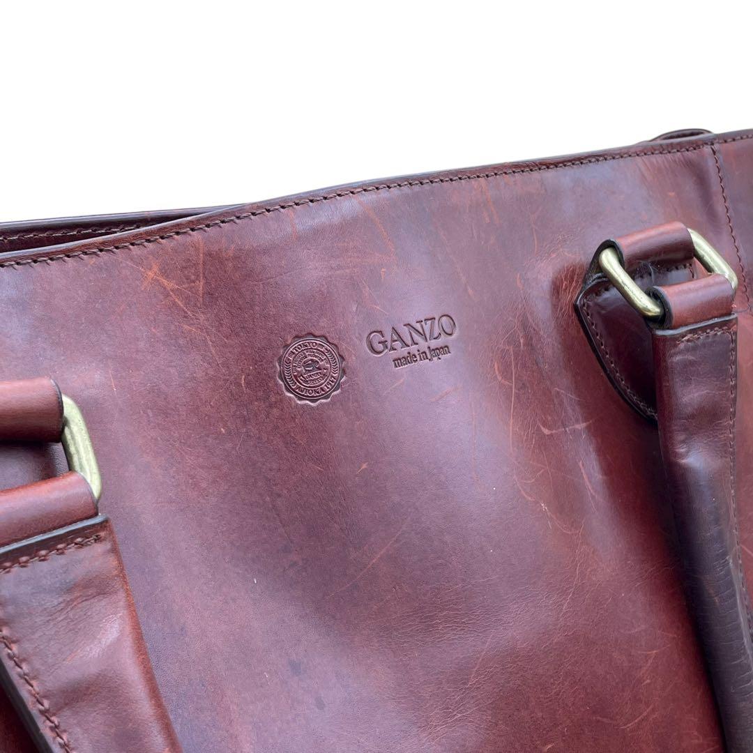 激シブ✨GANZO オープントートバッグ GUD ボルドー ガンゾ ビジネス