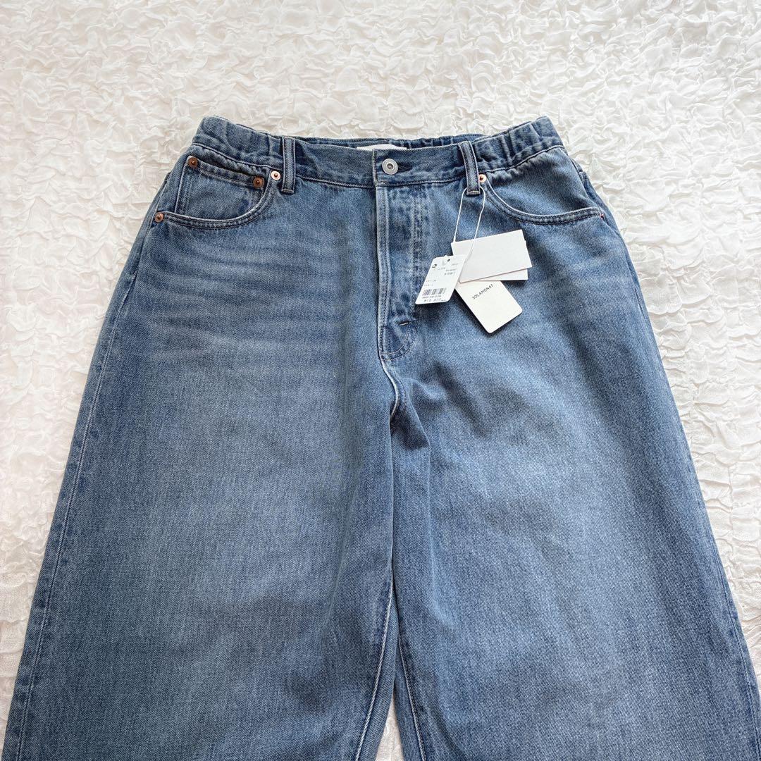 【未使用タグ付】SOLAMONAT　5Pルーズストレートイージーデニム　24SS