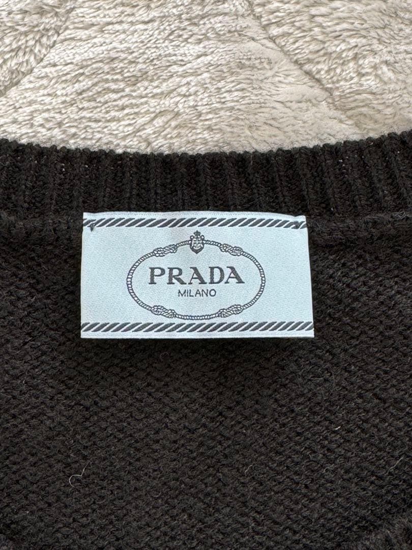 《PRADA》プラダ カシミヤニット ダイヤ柄 ブラック