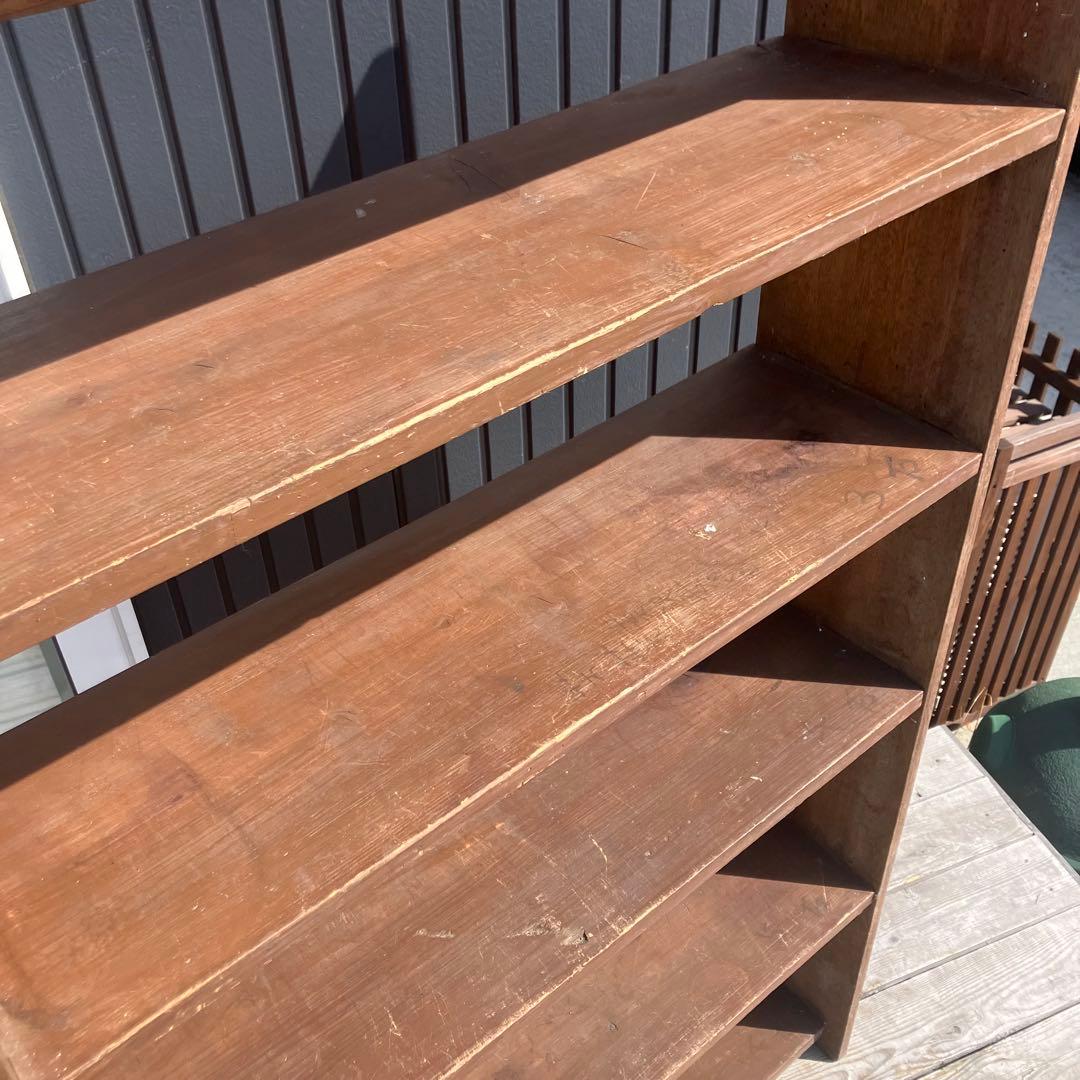 昭和レトロ ミッドセンチュリー くさび型 楔棚 6段木製オープンラック 飾り棚