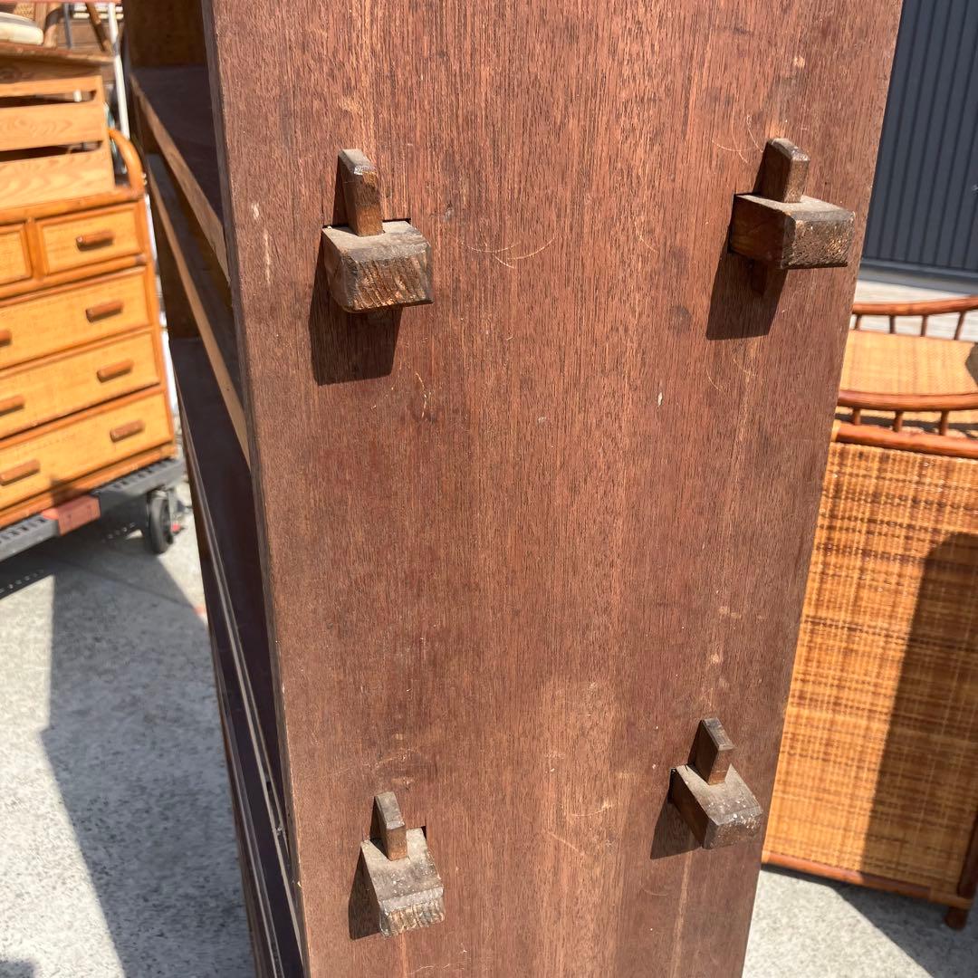 昭和レトロ ミッドセンチュリー くさび型 楔棚 6段木製オープンラック 飾り棚