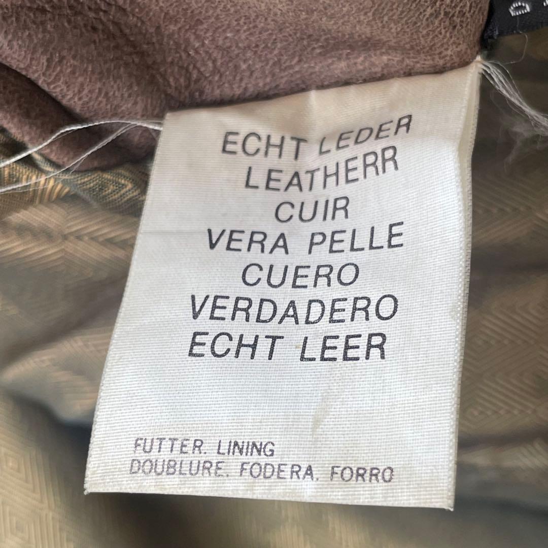 80s ヴィンテージ 本革 ダブルカラーレザージャケット ブラウン 52