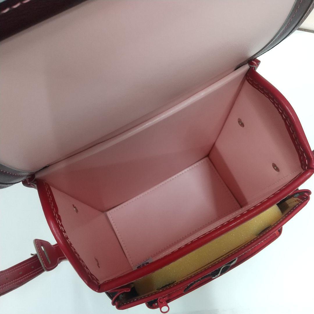 【未使用 Ｂ級品】トヤマかばん店 牛革ボルサ ランドセル ボルドー/ピンク