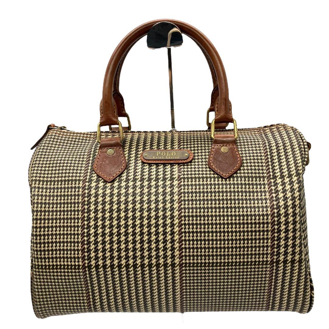 良品 2070 POLO RALPH LAUREN ミニボストンバッグ 千鳥柄