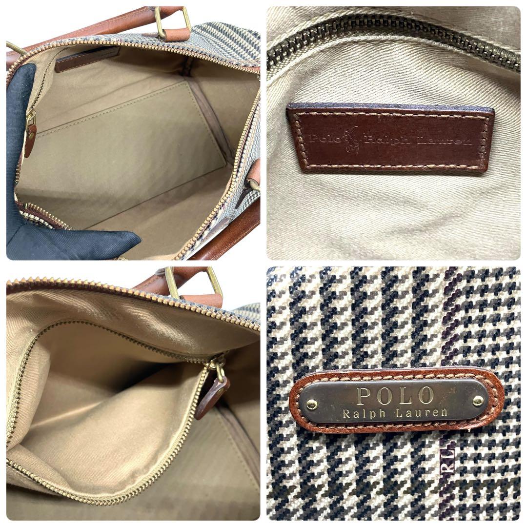 良品 2070 POLO RALPH LAUREN ミニボストンバッグ 千鳥柄