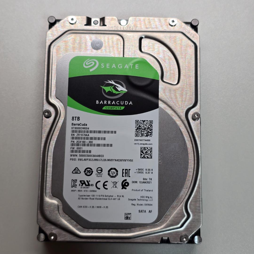 Seagate Barracuda ST8000DM004 8TB　③