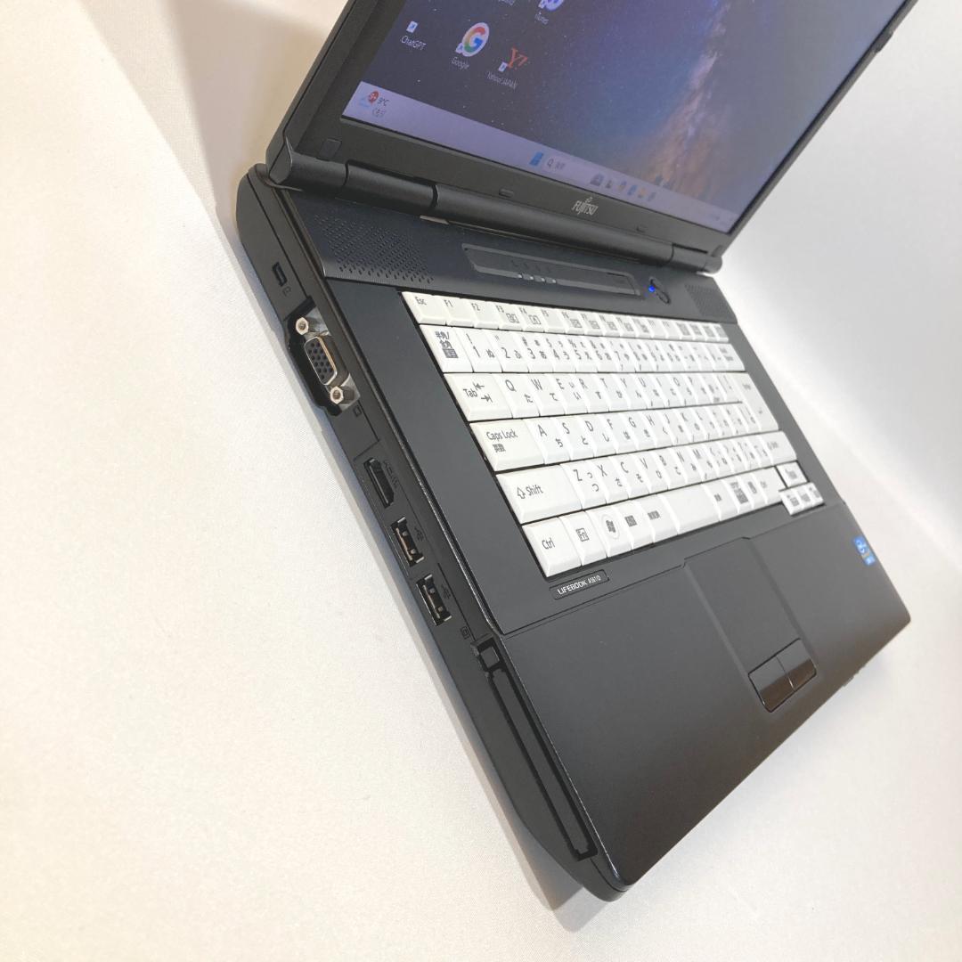 ✨初心者向け✨快速・大画面・DVD✨黒✨すぐ使えるノートパソコン◇T344-1