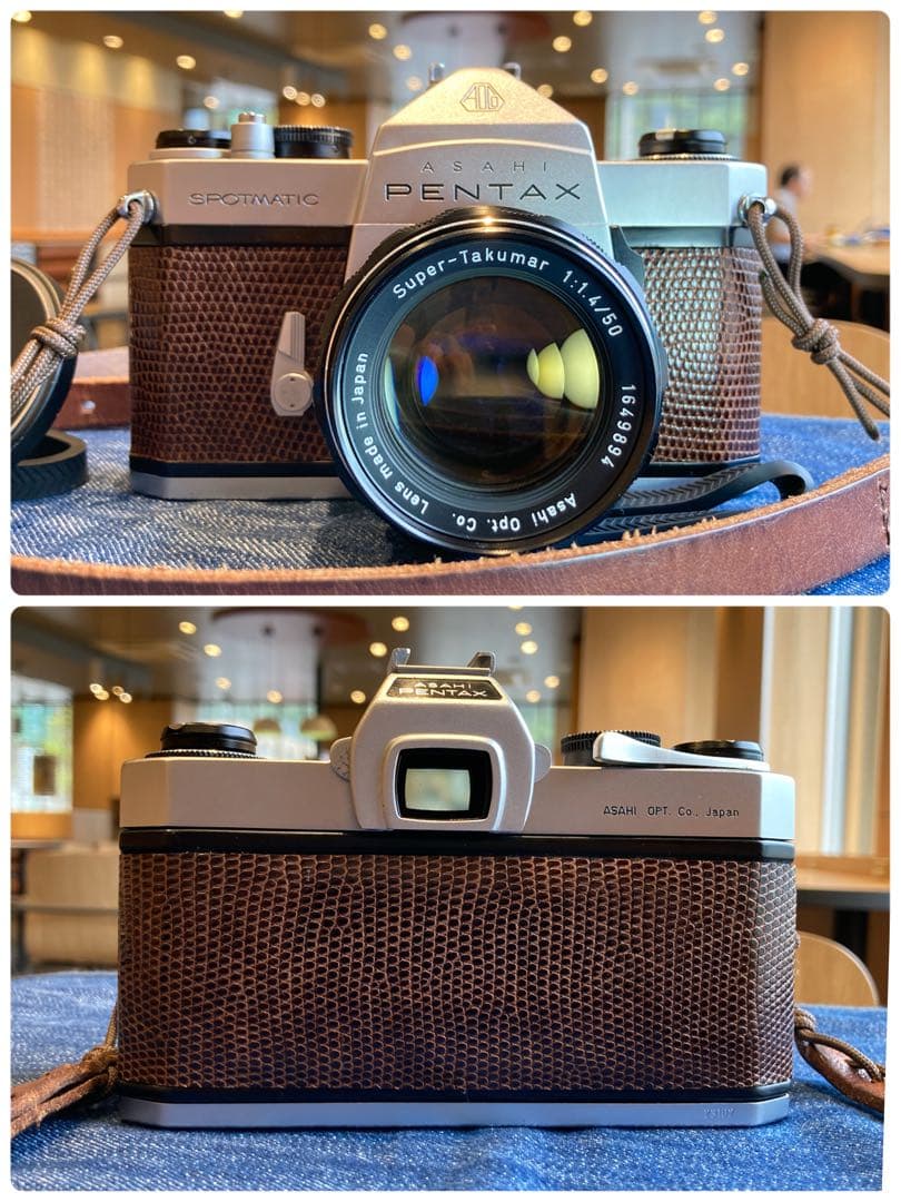 ★pentax sp +タクマーf1.4★完動＊美品＊初期保証＊リザード本革外装