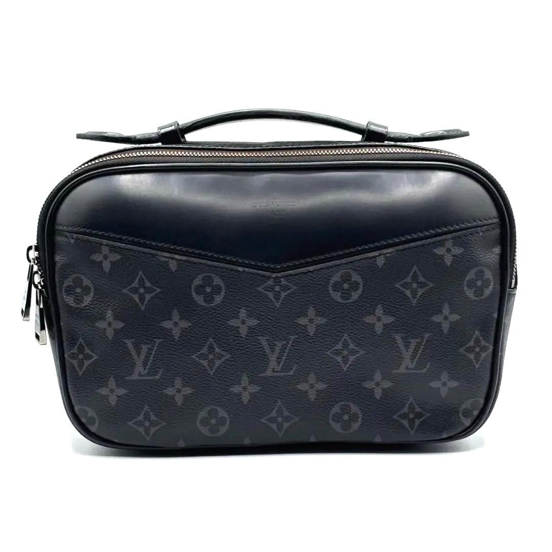 鑑定済 人気 ルイヴィトン モノグラム エクリプス バムバッグ ボディバッグ 黒