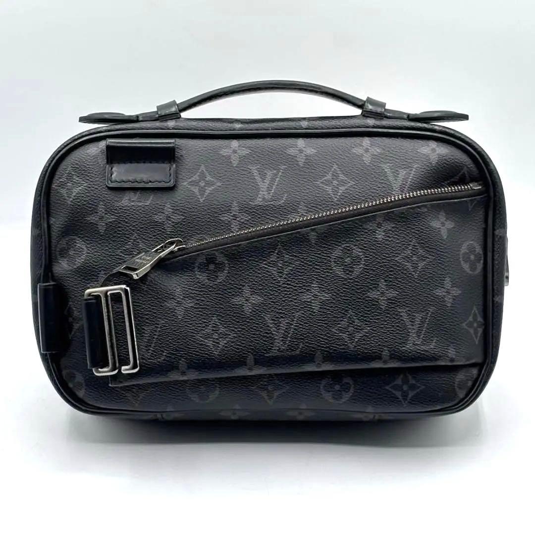 鑑定済 人気 ルイヴィトン モノグラム エクリプス バムバッグ ボディバッグ 黒