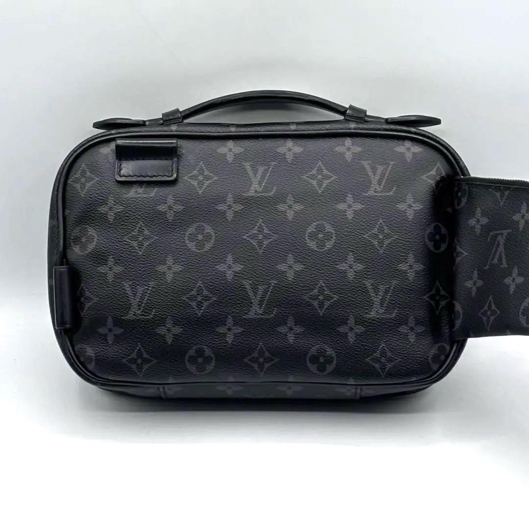 鑑定済 人気 ルイヴィトン モノグラム エクリプス バムバッグ ボディバッグ 黒