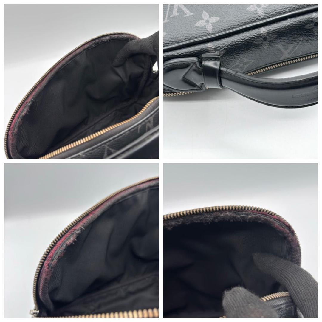 鑑定済 人気 ルイヴィトン モノグラム エクリプス バムバッグ ボディバッグ 黒