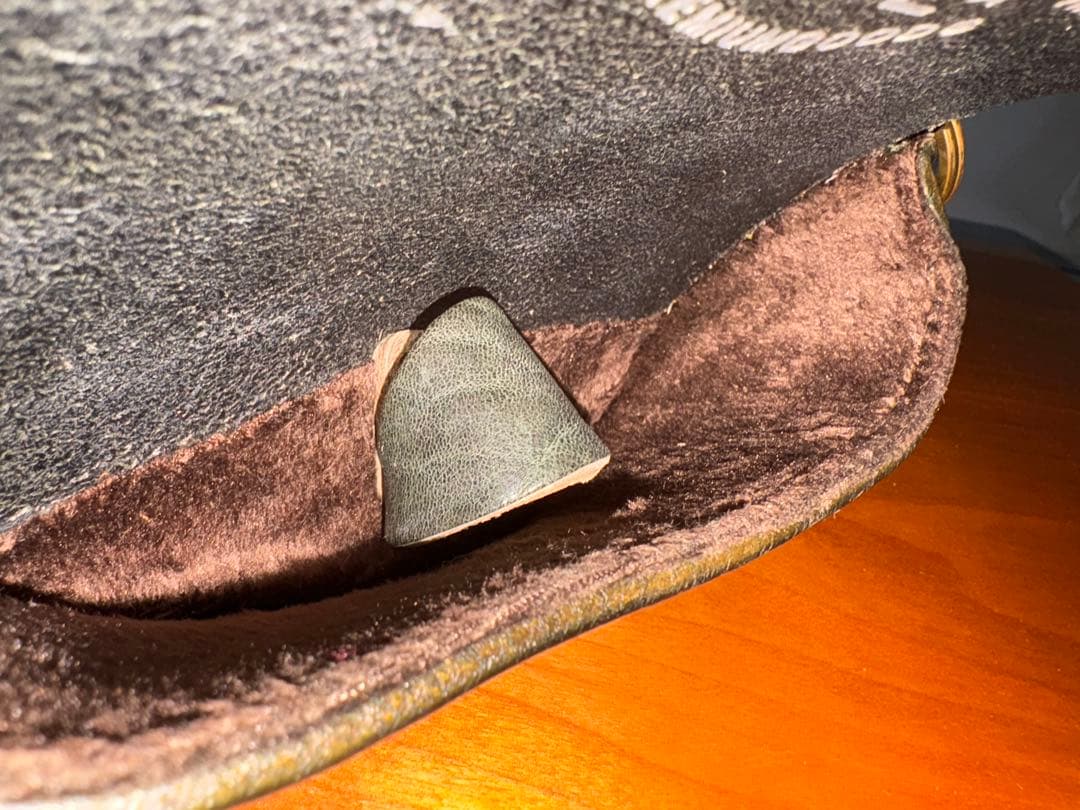 RRLレザーメガネケース　ダークグリーン