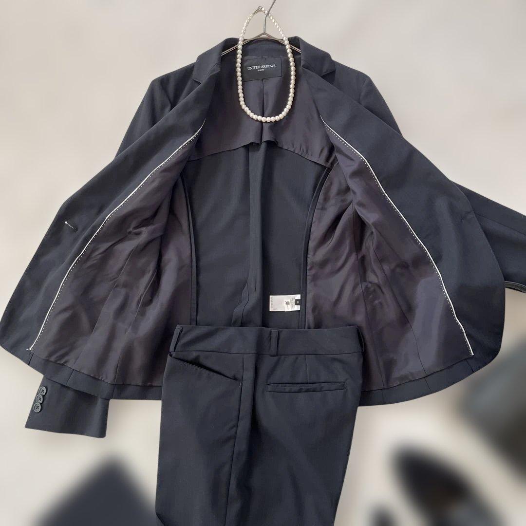 超美品♡ユナイテッドアローズ ストライプ スーツ 紺 M+L オールシーズン